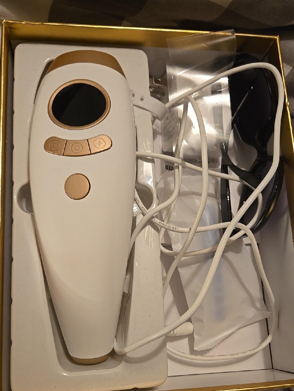 White and Gold IPL Hair Removal Device